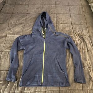 Adidas Blue Track Jacket with Yellow Trim